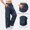 imageCargo Pants for Women Baggy Lightweight High Waisted Hiking Pants for Travel CasualNavy