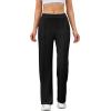 imageWomens Straight Leg Pants Strech Business Casual Pants High Waisted Work Dress Office Trousers with PocketsBlack