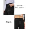 imageWomens Straight Leg Pants Strech Business Casual Pants High Waisted Work Dress Office Trousers with PocketsBlack
