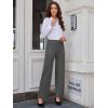 imageWomens Straight Leg Pants Strech Business Casual Pants High Waisted Work Dress Office Trousers with PocketsGray