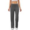 imageWomens Straight Leg Pants Strech Business Casual Pants High Waisted Work Dress Office Trousers with PocketsGray