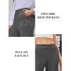 imageWomens Straight Leg Pants Strech Business Casual Pants High Waisted Work Dress Office Trousers with PocketsGray