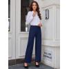 imageWomens Straight Leg Pants Strech Business Casual Pants High Waisted Work Dress Office Trousers with PocketsNavy