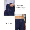 imageWomens Straight Leg Pants Strech Business Casual Pants High Waisted Work Dress Office Trousers with PocketsNavy