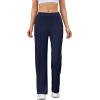 imageWomens Straight Leg Pants Strech Business Casual Pants High Waisted Work Dress Office Trousers with PocketsNavy