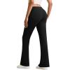 imageYoga Pants Women Flared High Waisted Stretch Drawstring Causal Work Pant Workout Gym with PocketsBlack