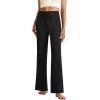 imageYoga Pants Women Flared High Waisted Stretch Drawstring Causal Work Pant Workout Gym with PocketsBlack