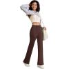 imageYoga Pants Women Flared High Waisted Stretch Drawstring Causal Work Pant Workout Gym with PocketsBrown
