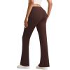 imageYoga Pants Women Flared High Waisted Stretch Drawstring Causal Work Pant Workout Gym with PocketsBrown