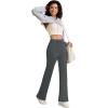 imageYoga Pants Women Flared High Waisted Stretch Drawstring Causal Work Pant Workout Gym with PocketsDark Gray