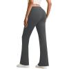 imageYoga Pants Women Flared High Waisted Stretch Drawstring Causal Work Pant Workout Gym with PocketsDark Gray