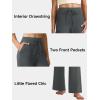 imageYoga Pants Women Flared High Waisted Stretch Drawstring Causal Work Pant Workout Gym with PocketsDark Gray