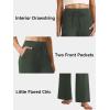 imageYoga Pants Women Flared High Waisted Stretch Drawstring Causal Work Pant Workout Gym with PocketsDark Green