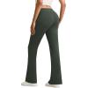 imageYoga Pants Women Flared High Waisted Stretch Drawstring Causal Work Pant Workout Gym with PocketsDark Green