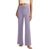 imageYoga Pants Women Flared High Waisted Stretch Drawstring Causal Work Pant Workout Gym with PocketsPurple