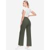 imageWomens High Waist Dress Work Pants Stretchy Wide Leg Business Casual Office Pull On Trousers Slacks with PocketsArmy Green