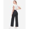 imageWomens High Waist Dress Work Pants Stretchy Wide Leg Business Casual Office Pull On Trousers Slacks with PocketsBlack