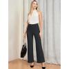 imageWomens High Waist Dress Work Pants Stretchy Wide Leg Business Casual Office Pull On Trousers Slacks with PocketsBlack