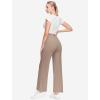 imageWomens High Waist Dress Work Pants Stretchy Wide Leg Business Casual Office Pull On Trousers Slacks with PocketsCoffee