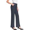 imageWomens High Waist Dress Work Pants Stretchy Wide Leg Business Casual Office Pull On Trousers Slacks with PocketsGrey