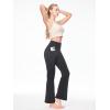 imageWomens Flare Yoga Pants High Waisted Bootcut Yoga Leggings Tummy Control Gym Workout Active Pants with PocketsDark Gray