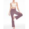 imageWomens Flare Yoga Pants High Waisted Bootcut Yoga Leggings Tummy Control Gym Workout Active Pants with PocketsGrayish Purple