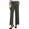 imageWomens High Waisted Work Suit Wide Leg Pants Side Zipper Pocket Casual Business Dress PantsArmy Green