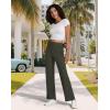 imageWomens High Waisted Work Suit Wide Leg Pants Side Zipper Pocket Casual Business Dress PantsArmy Green