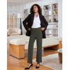 imageWomens High Waisted Work Suit Wide Leg Pants Side Zipper Pocket Casual Business Dress PantsArmy Green
