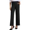 imageWomens High Waisted Work Suit Wide Leg Pants Side Zipper Pocket Casual Business Dress PantsBlack