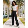 imageWomens High Waisted Work Suit Wide Leg Pants Side Zipper Pocket Casual Business Dress PantsBlack