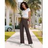 imageWomens High Waisted Work Suit Wide Leg Pants Side Zipper Pocket Casual Business Dress PantsBrown