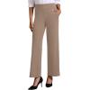 imageWomens High Waisted Work Suit Wide Leg Pants Side Zipper Pocket Casual Business Dress PantsCoffee Brown