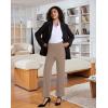 imageWomens High Waisted Work Suit Wide Leg Pants Side Zipper Pocket Casual Business Dress PantsCoffee Brown