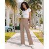 imageWomens High Waisted Work Suit Wide Leg Pants Side Zipper Pocket Casual Business Dress PantsCoffee Brown