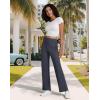 imageWomens High Waisted Work Suit Wide Leg Pants Side Zipper Pocket Casual Business Dress PantsDark Grey