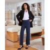 imageWomens High Waisted Work Suit Wide Leg Pants Side Zipper Pocket Casual Business Dress PantsNavy