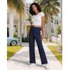 imageWomens High Waisted Work Suit Wide Leg Pants Side Zipper Pocket Casual Business Dress PantsNavy