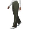 imageWomens High Waisted Work Suit Wide Leg Pants Side Zipper Pocket Casual Business Dress PantsArmy Green