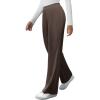 imageWomens High Waisted Work Suit Wide Leg Pants Side Zipper Pocket Casual Business Dress PantsBrown
