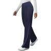 imageWomens High Waisted Work Suit Wide Leg Pants Side Zipper Pocket Casual Business Dress PantsNavy