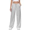 imageWide Leg Sweatpants for Women High Waisted Baggy Sweat Track Pants Drawstring Casual Lounge Pants with PocketsGrey