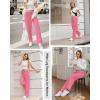 imageWide Leg Sweatpants for Women High Waisted Baggy Sweat Track Pants Drawstring Casual Lounge Pants with PocketsPink