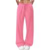 imageWide Leg Sweatpants for Women High Waisted Baggy Sweat Track Pants Drawstring Casual Lounge Pants with PocketsPink