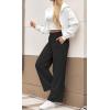imageWomens Sweatpants Wide Leg Drawstring Workout Casual Baggy Pants High Waist with PocketsBlack