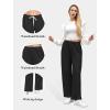 imageWomens Sweatpants Wide Leg Drawstring Workout Casual Baggy Pants High Waist with PocketsBlack