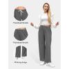 imageWomens Sweatpants Wide Leg Drawstring Workout Casual Baggy Pants High Waist with PocketsDark Gray