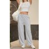 imageWomens Sweatpants Wide Leg Drawstring Workout Casual Baggy Pants High Waist with PocketsLight Gray