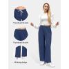 imageWomens Sweatpants Wide Leg Drawstring Workout Casual Baggy Pants High Waist with PocketsNavy