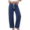imageWomens Sweatpants Wide Leg Drawstring Workout Casual Baggy Pants High Waist with PocketsNavy